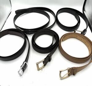 Lot 5 Mens Belts Size 44 Black Brown Tan Leather Dress Casual Vintage